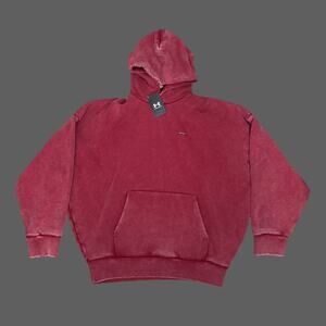 Under Armour Icon Heavyweight Fleece Wash Men's Oversized Hoodie L NWT Cardinal
